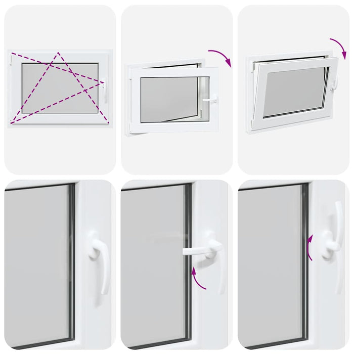 vidaXL Finestra da cantina "RISOR" 80x50 cm anta ribalta DIN sinistra bianca