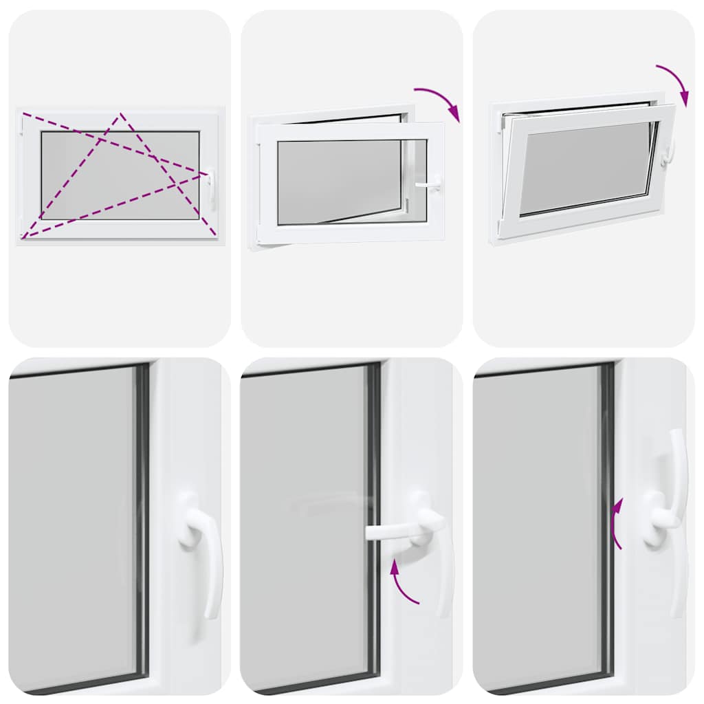 vidaXL Finestra da cantina "RISOR" 90x50 cm anta ribalta DIN sinistra bianca
