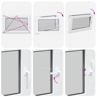 vidaXL Finestra da cantina "RISOR" 90x50 cm anta ribalta DIN sinistra bianca