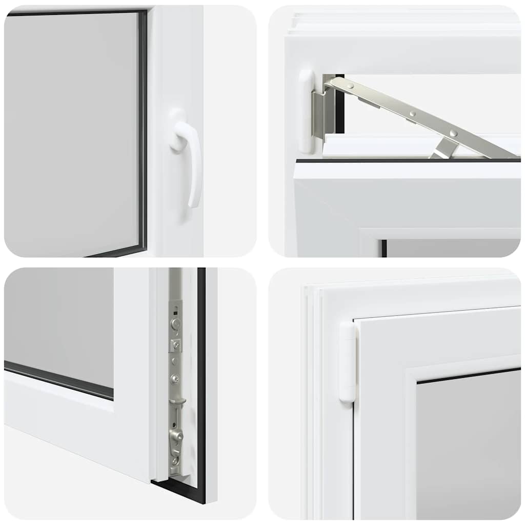 vidaXL Finestra da cantina "RISOR" 90x50 cm anta ribalta DIN sinistra bianca