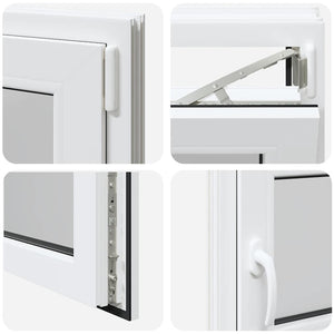 vidaXL Finestra da cantina "RISOR" 100x50 cm anta ribalta DIN destra bianca