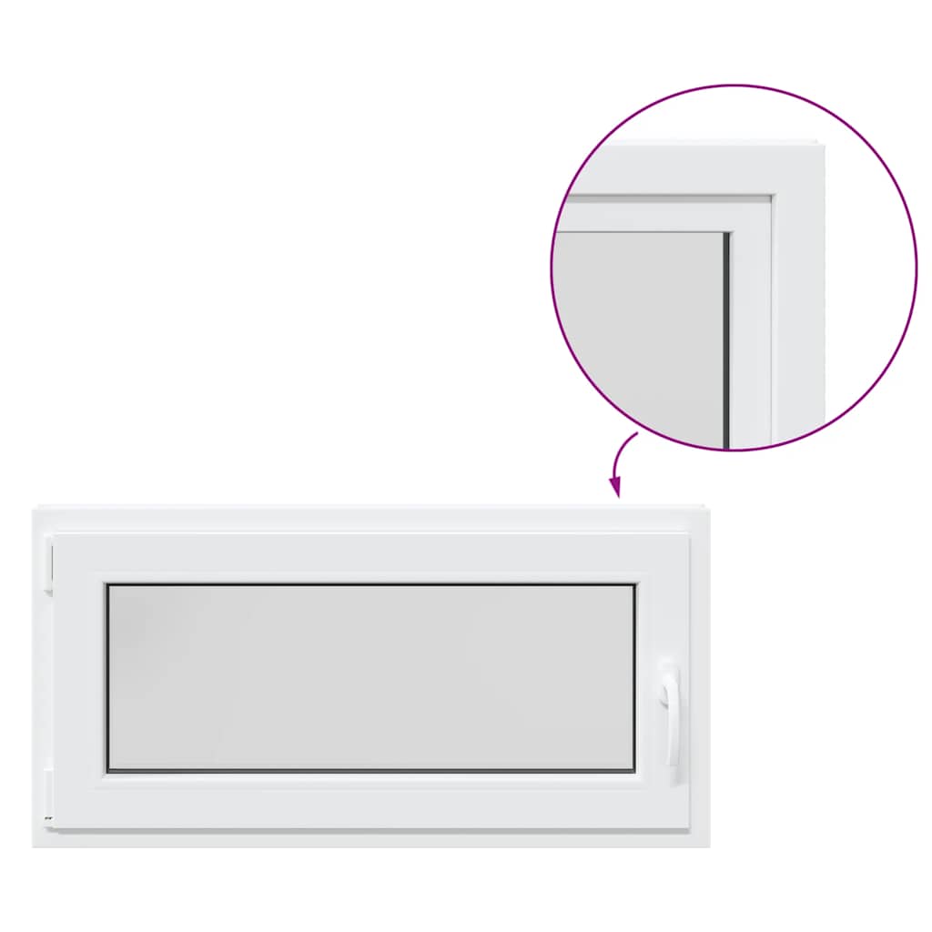 vidaXL Finestra da cantina "RISOR" 100x50 cm anta ribalta DIN sinistra bianca