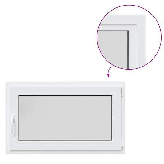 vidaXL Finestra da cantina "RISOR" 100x60 cm anta ribalta DIN destra bianca