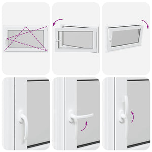 vidaXL Finestra da cantina "RISOR" 100x60 cm anta ribalta DIN destra bianca