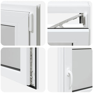 vidaXL Finestra da cantina "RISOR" 100x60 cm anta ribalta DIN destra bianca