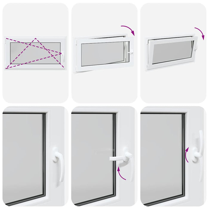 vidaXL Finestra Seminterrato RISOR 110x60 cm Anta Ribalta DIN Sinistra