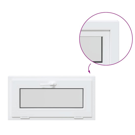 vidaXL Finestra Seminterrato RISOR 80x40 cm Tilt 2 Vetri Bianco