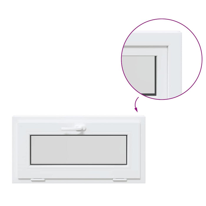 vidaXL Finestra Seminterrato RISOR 80x40 cm Tilt 2 Vetri Bianco