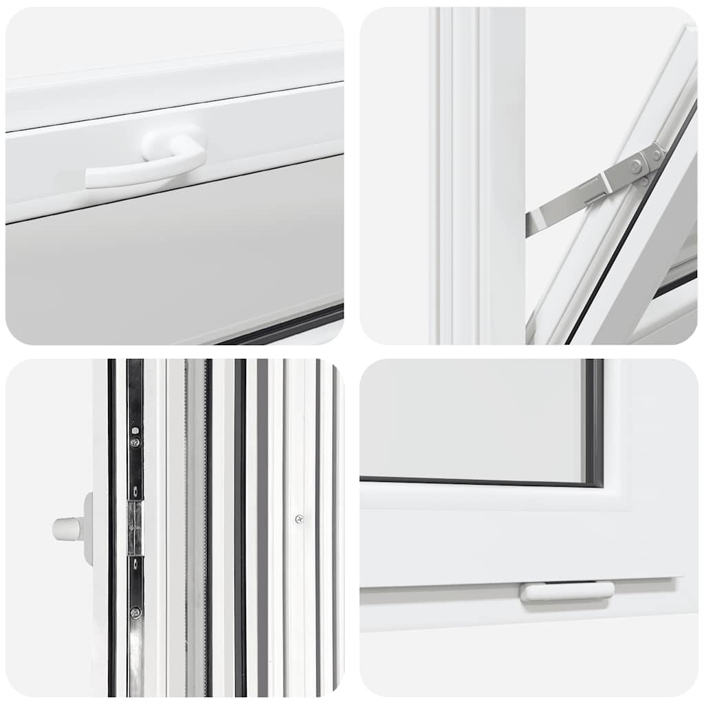 vidaXL Finestra Seminterrato RISOR 80x40 cm Tilt 2 Vetri Bianco