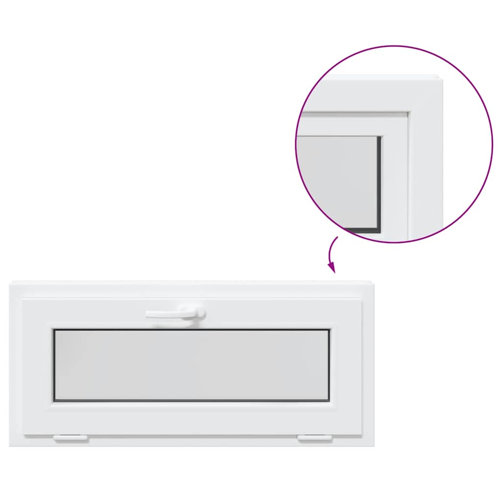 vidaXL Finestra Seminterrato RISOR 90x40 cm Tilt 2 Vetri Bianco