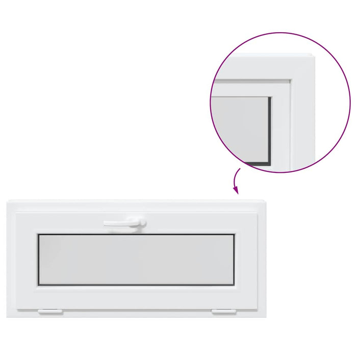 vidaXL Finestra Seminterrato RISOR 90x40 cm Tilt 2 Vetri Bianco