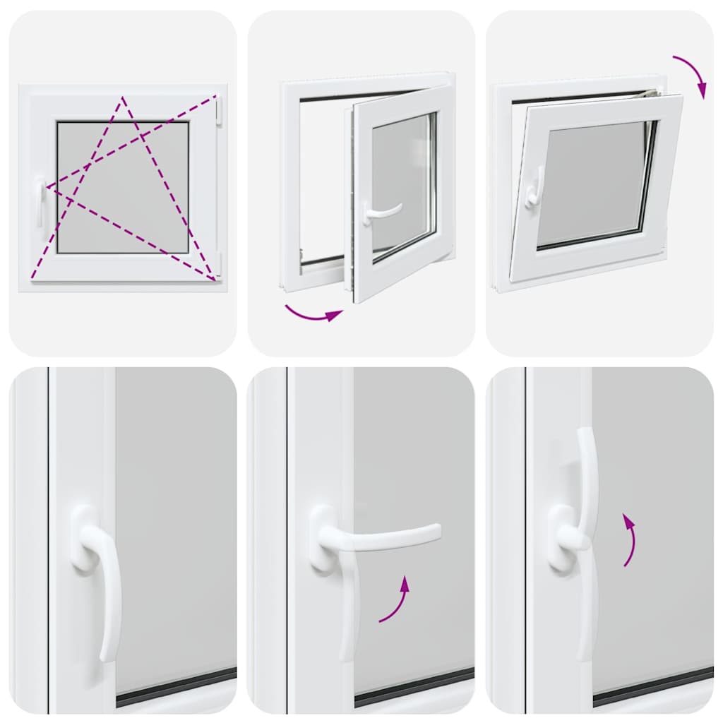 Finestra per cantina "RISOR" 50x50 cm anta ribalta DIN destra bianca
