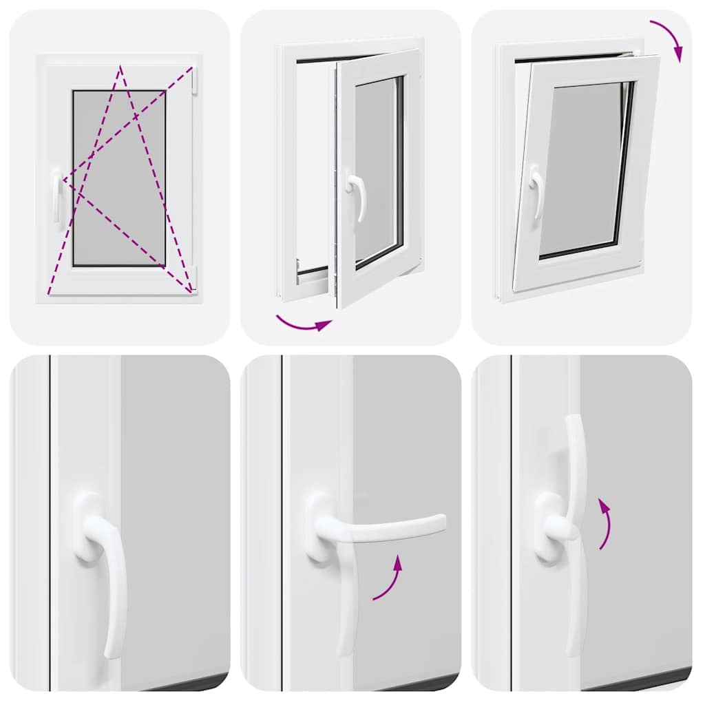 vidaXL Finestra da cantina "RISOR" 50x75 cm anta ribalta DIN destra bianca