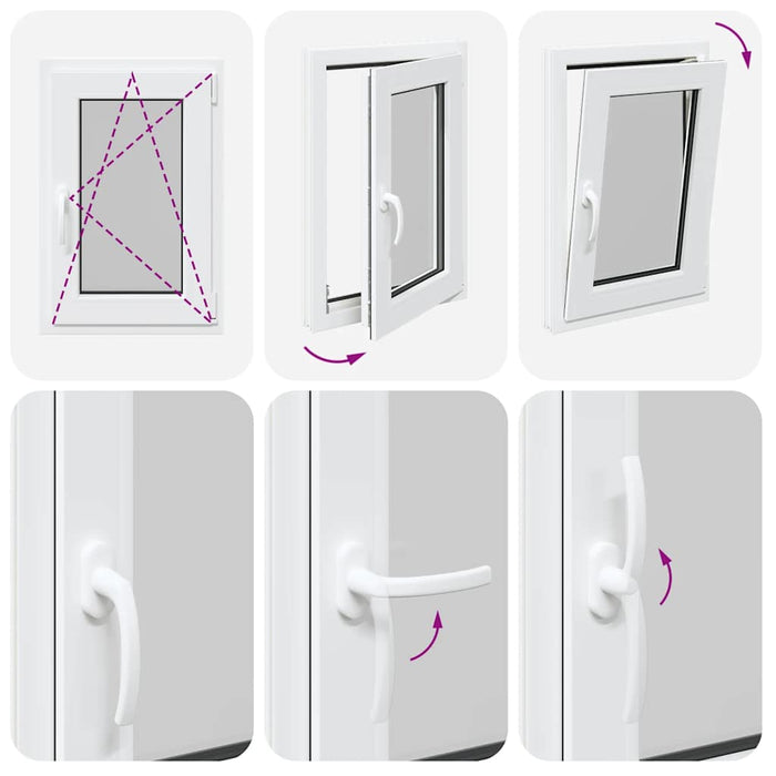 vidaXL Finestra da cantina "RISOR" 50x75 cm anta ribalta DIN destra bianca