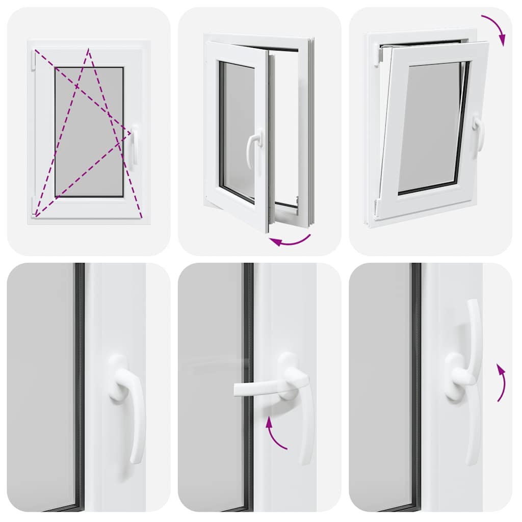 vidaXL Finestra da cantina "RISOR" 50x75 cm anta ribalta DIN sinistra bianca