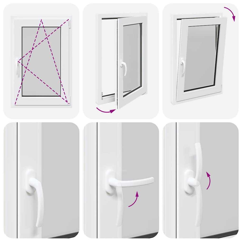 vidaXL Finestra da cantina "RISOR" 60x100 cm anta ribalta DIN destra bianca