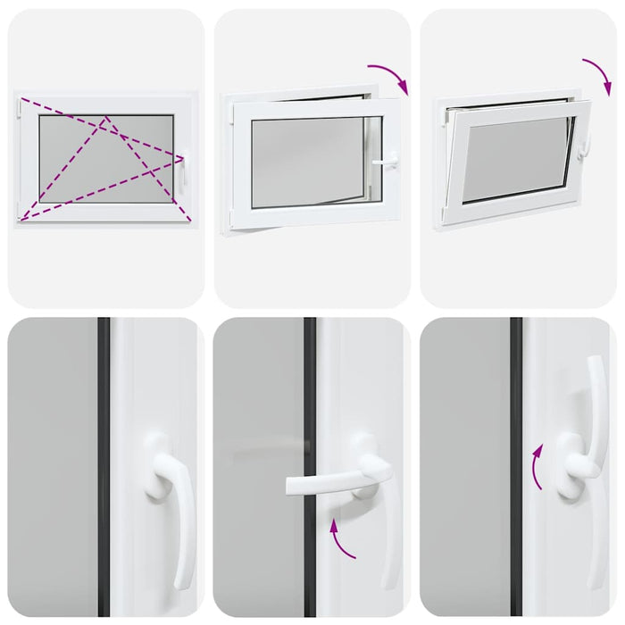 Finestra da cantina "RISOR" 80x50 cm anta ribalta DIN sinistra bianca