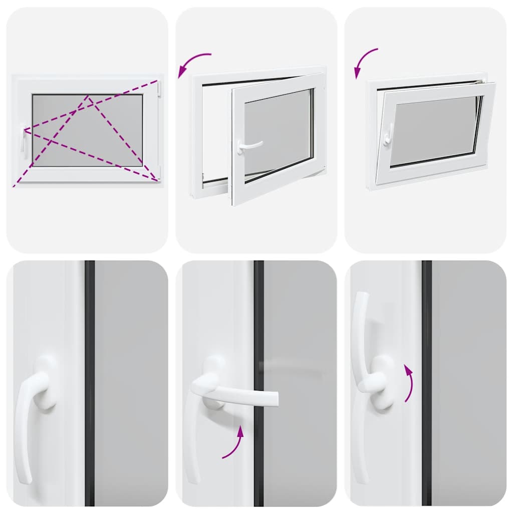 vidaXL Finestra da cantina "RISOR" 80x70 cm anta ribalta DIN destra bianca