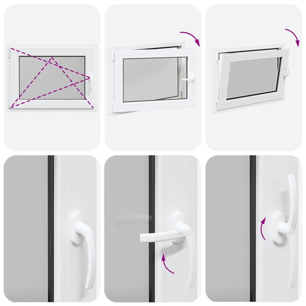 vidaXL Finestra da cantina "RISOR" 80x70 cm anta ribalta DIN sinistra bianca