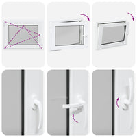 vidaXL Finestra da cantina "RISOR" 80x70 cm anta ribalta DIN sinistra bianca