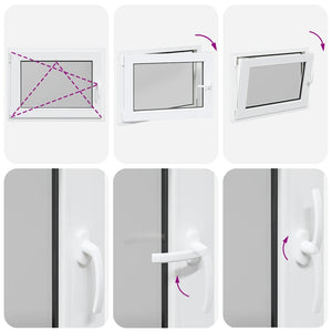 vidaXL Finestra da cantina "RISOR" 80x70 cm anta ribalta DIN sinistra bianca