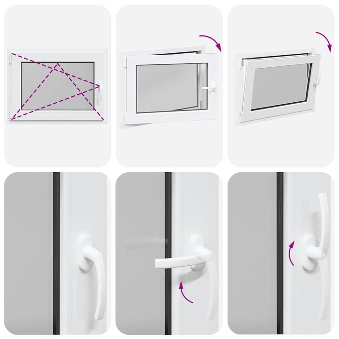 vidaXL Finestra da cantina "RISOR" 80x70 cm anta ribalta DIN sinistra bianca