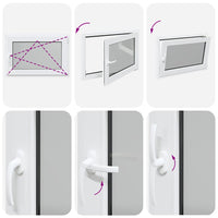 vidaXL Finestra da cantina "RISOR" 90x50 cm anta ribalta DIN destra bianca