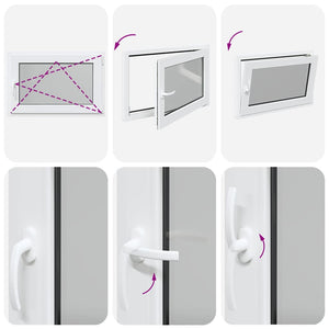 vidaXL Finestra da cantina "RISOR" 90x50 cm anta ribalta DIN destra bianca