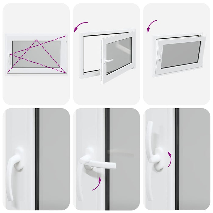 vidaXL Finestra da cantina "RISOR" 90x50 cm anta ribalta DIN destra bianca