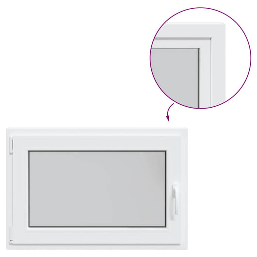 vidaXL Finestra da cantina "RISOR" 90x70 cm anta ribalta DIN sinistra bianca