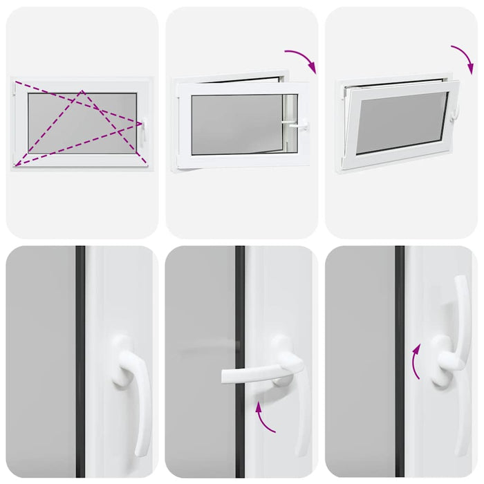 vidaXL Finestra da cantina "RISOR" 90x70 cm anta ribalta DIN sinistra bianca