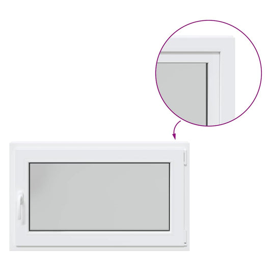 vidaXL Finestra da cantina "RISOR" 100x50 cm anta ribalta DIN destra bianca