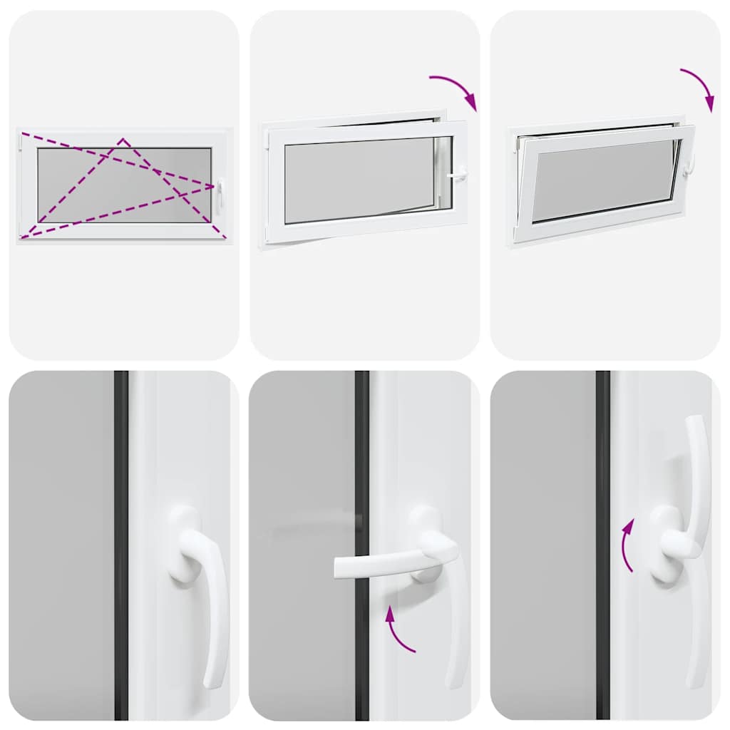 vidaXL Finestra da cantina "RISOR" 110x70 cm anta ribalta DIN sinistra bianca