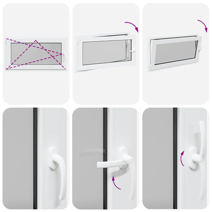 vidaXL Finestra da cantina "RISOR" 110x70 cm anta ribalta DIN sinistra bianca