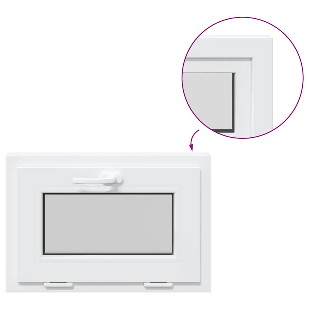 vidaXL Finestra Seminterrato RISOR 60x40 cm Tilt 3 Vetri Bianco