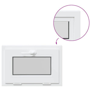 vidaXL Finestra Seminterrato RISOR 60x40 cm Tilt 3 Vetri Bianco