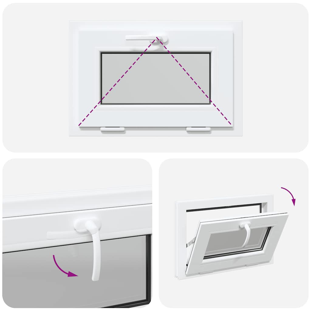 vidaXL Finestra Seminterrato RISOR 60x40 cm Tilt 3 Vetri Bianco