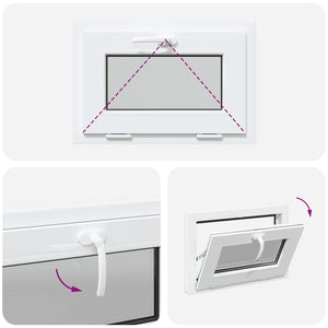 vidaXL Finestra Seminterrato RISOR 60x40 cm Tilt 3 Vetri Bianco