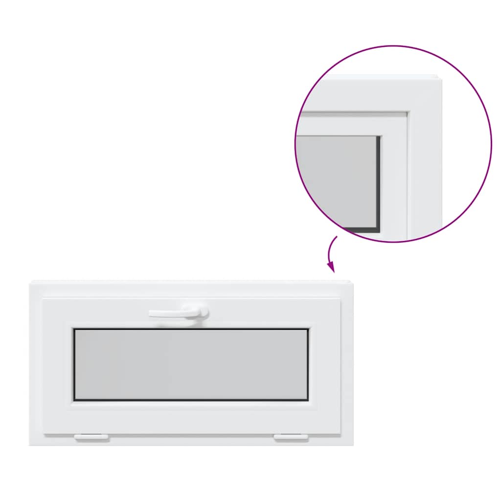 Finestra Seminterrato RISOR 80x40 cm Tilt 3 Vetri Bianco