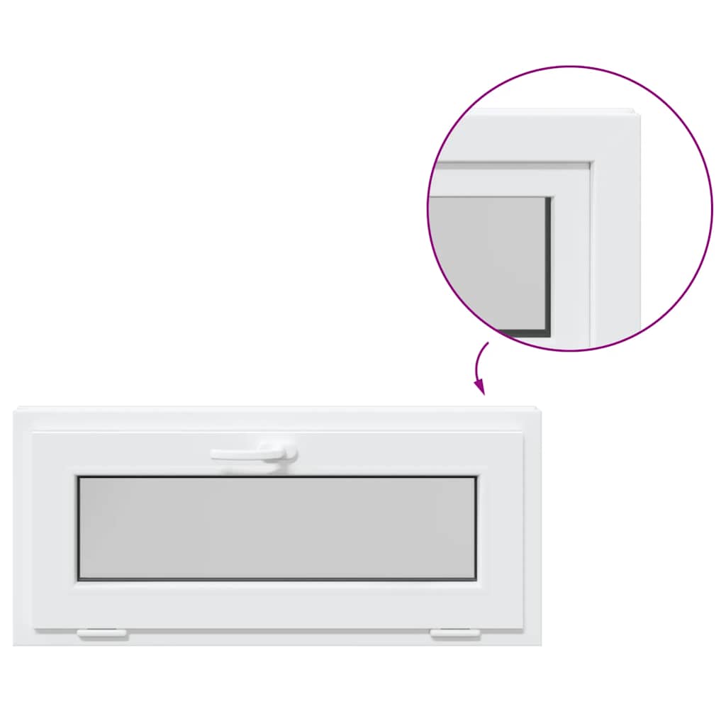 vidaXL Finestra Seminterrato RISOR 90x40 cm Tilt 3 Vetri Bianco