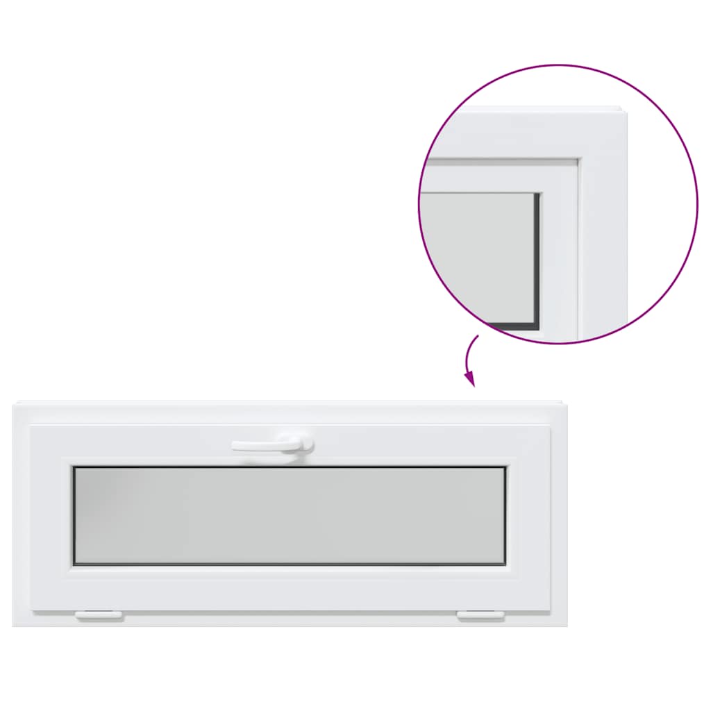 vidaXL Finestra Seminterrato RISOR 110x40 cm Tilt 3 Vetri Bianco