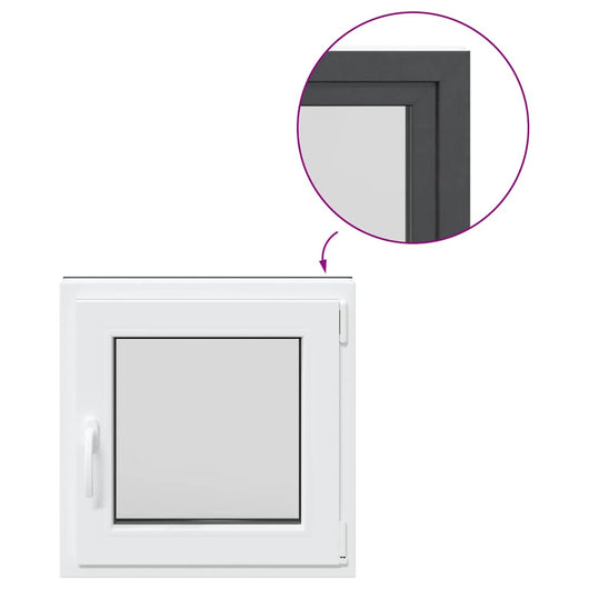 vidaXL Finestra per cantina "RISOR" 50x50 cm anta-ribalta DIN destra antracite