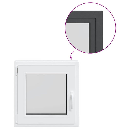 vidaXL Finestra da cantina "RISOR" 50x50 cm anta-ribalta DIN sinistra antracite