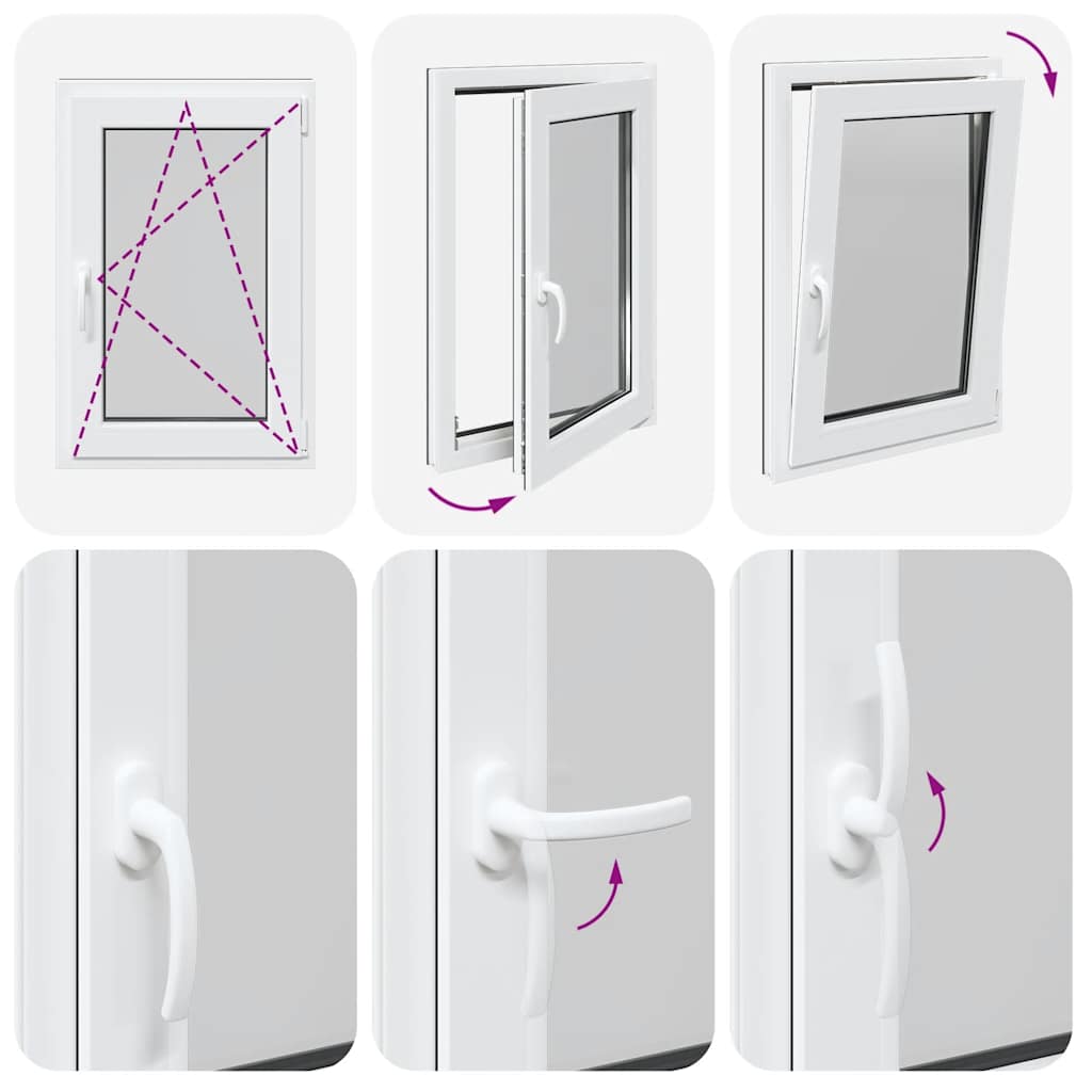 vidaXL Finestra per Seminterrato RISOR 60x80cm Anta Ribalta DIN Destra