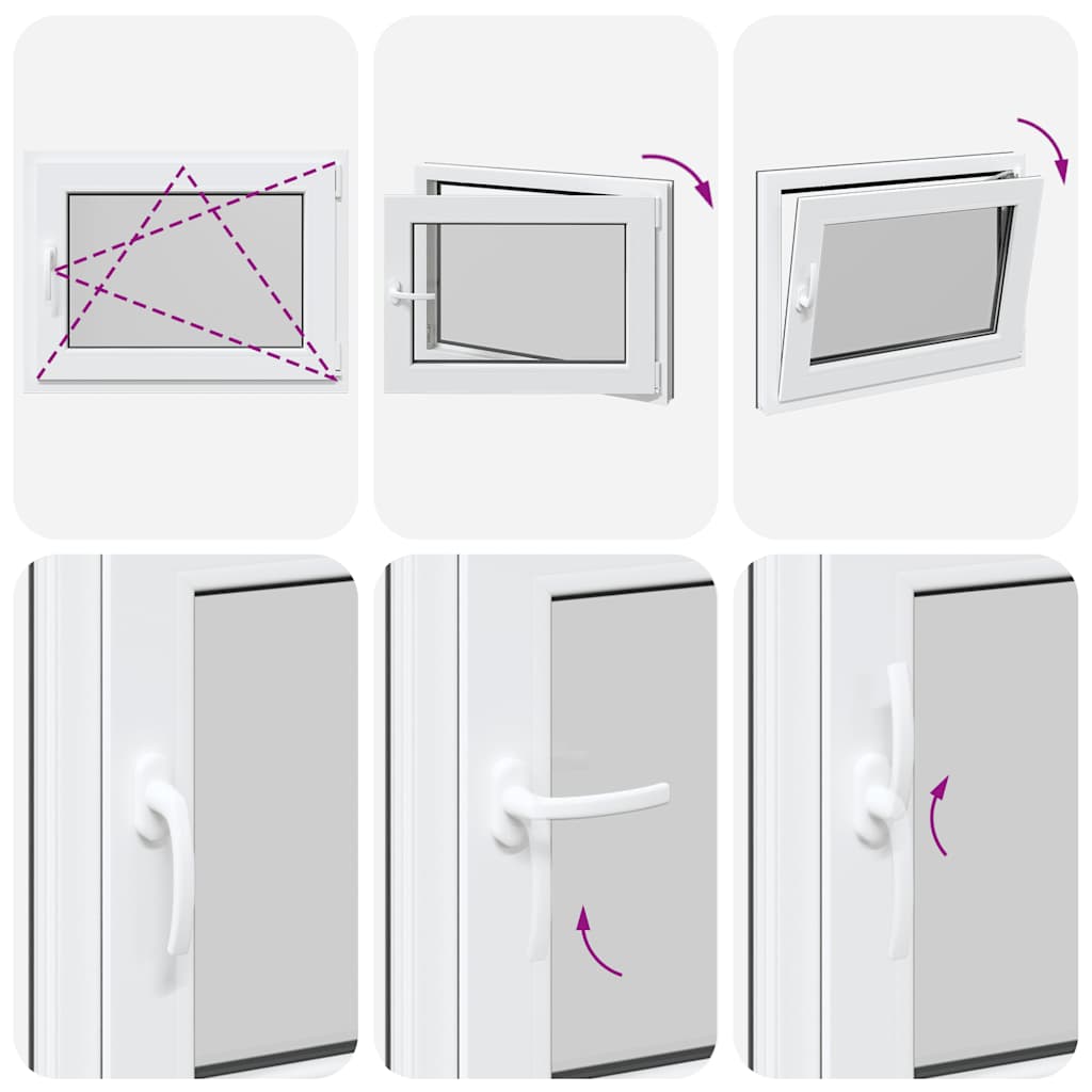 vidaXL Finestra da cantina "RISOR" 80x50 cm anta-ribalta DIN destra antracite
