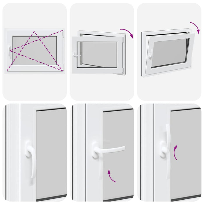 vidaXL Finestra da cantina "RISOR" 80x50 cm anta-ribalta DIN destra antracite