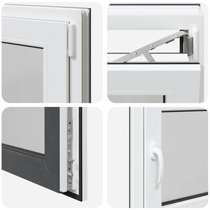 vidaXL Finestra da cantina "RISOR" 80x50 cm anta-ribalta DIN destra antracite