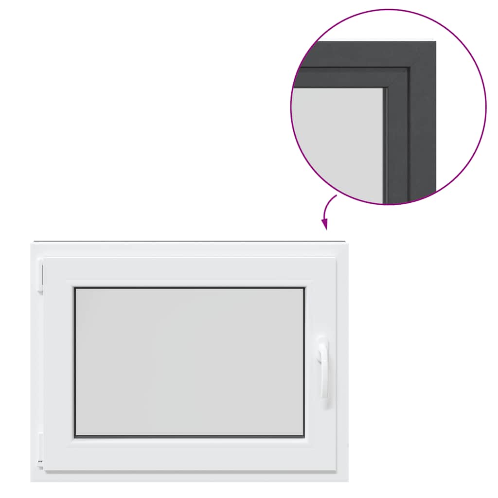 vidaXL Finestra da cantina "RISOR" 80x50 cm anta-ribalta DIN sinistra antracite