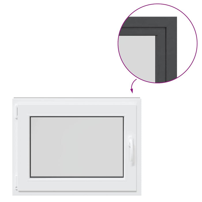 vidaXL Finestra da cantina "RISOR" 80x50 cm anta-ribalta DIN sinistra antracite