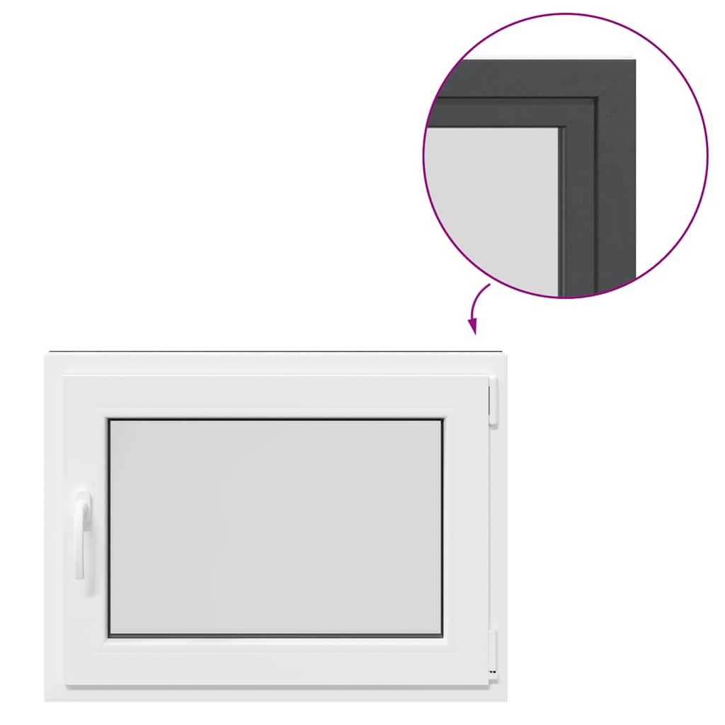 vidaXL Finestra da cantina "RISOR" 80x60 cm anta-ribalta DIN destra antracite